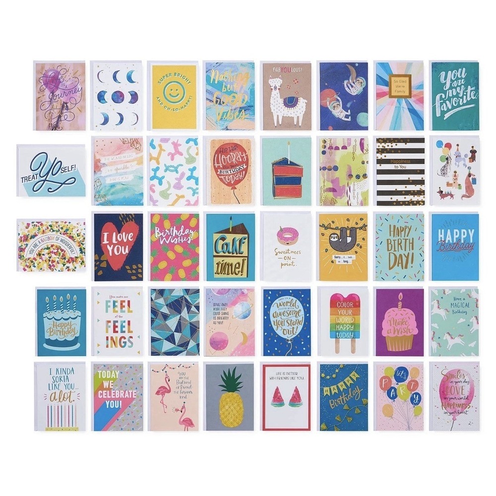 American Greetings Deluxe Birthday Card 40-Count, Bright & Cheerful NEW Sealed